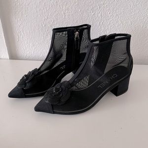 Chanel mesh ankle boots